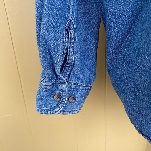 Wrangler men 2XL 100% cotton longsleeve button down collared denim shirt - Picture 5 of 9